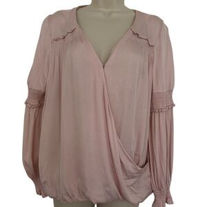 Design History Pink Wrap Blouse with Relaxed Sleeves